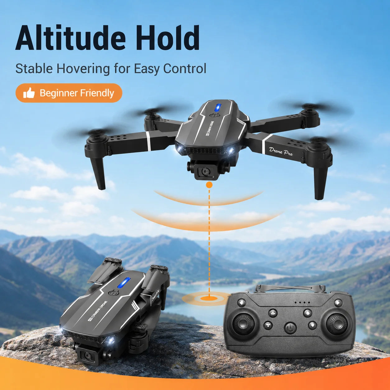ZNLYRION Foldable RC Drone 4K Dual Camera FPV WiFi Waypoint