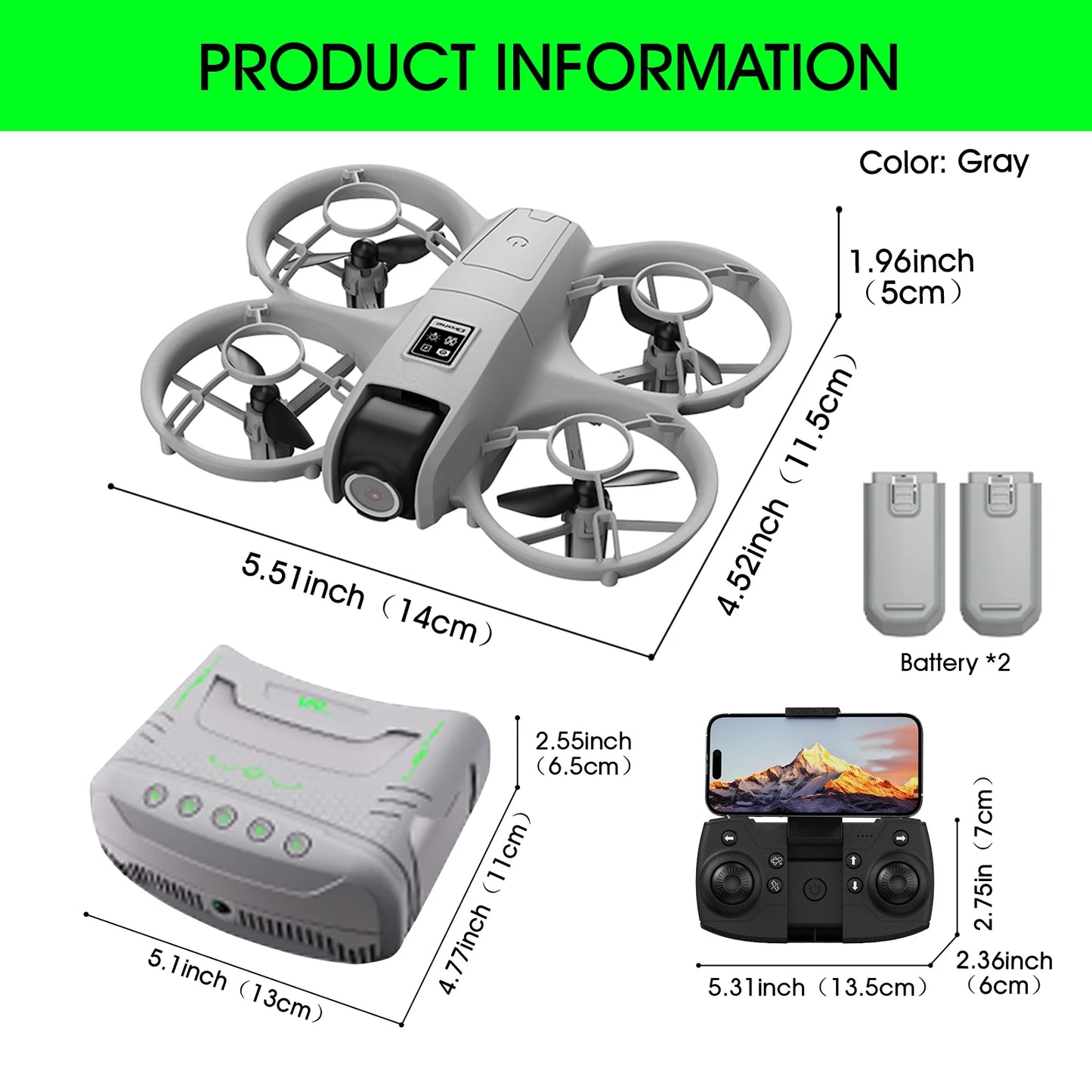 Mini Beginner Drone With App Control And 2 Axis Gimbal