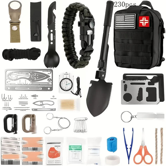 242 Survival Kit for Outdoor Adventure Travel Camping Sports Office Car School Emergency First Aid Equipment Tool Gift for Men And Women