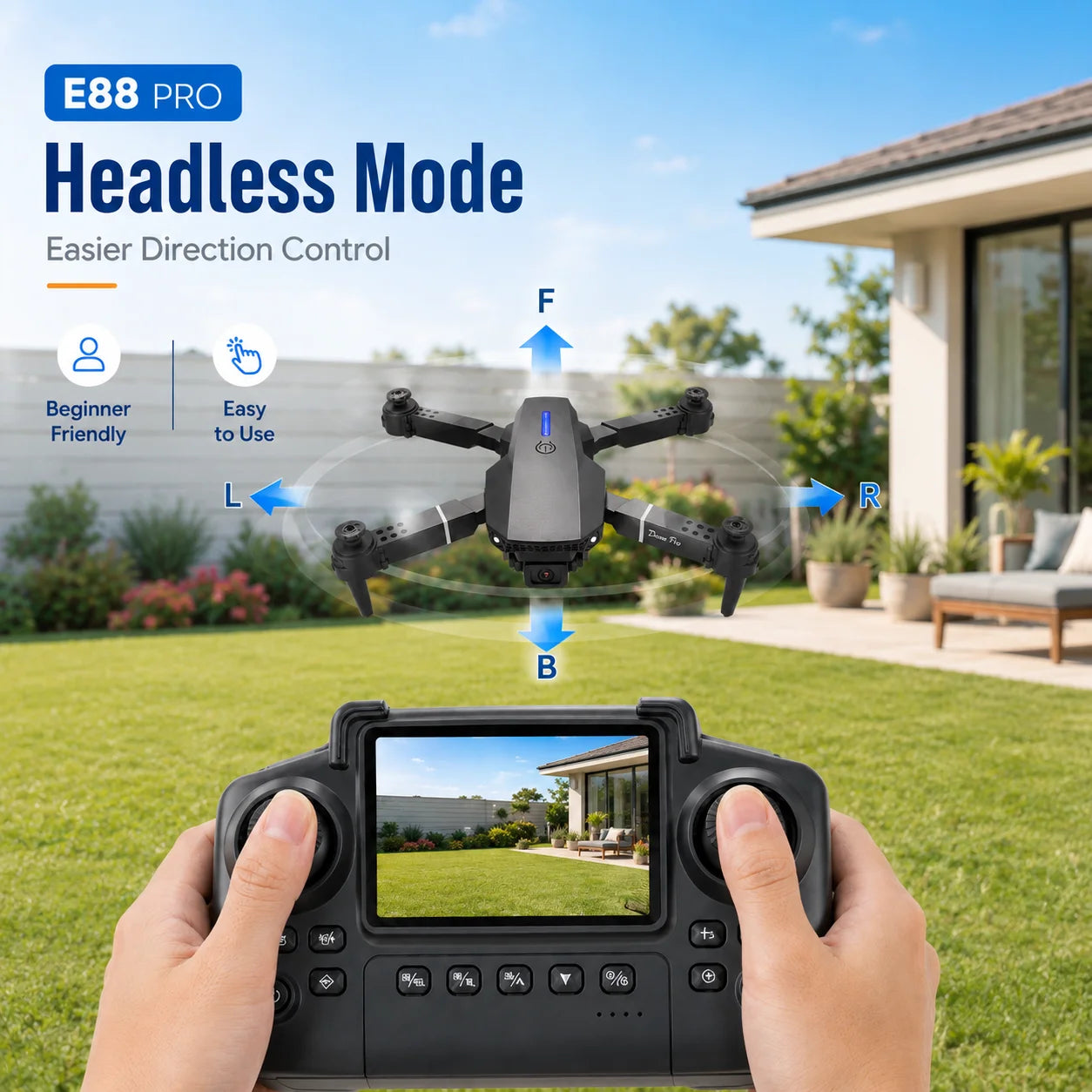 ZNLYRION Foldable FPV Drone With Screen Remote And Dual Camera