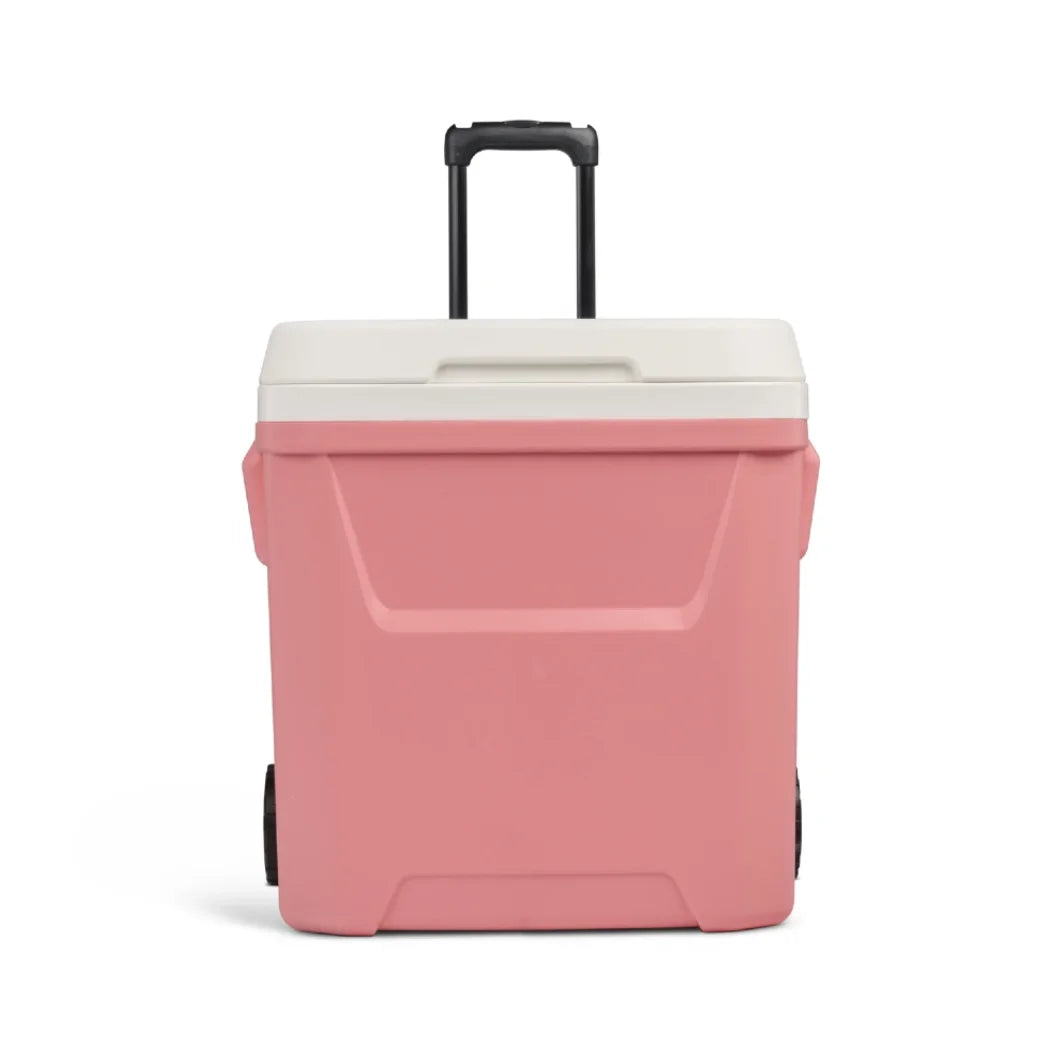 60 QT Blue Laguna Wheeled Hard Sided Ice Chest Cooler Long Lasting Ice Retention Large Capacity Portable Rolling Cool Box With Pull Handle And Wheels Stain Resistant Interior Perfect For Camping Fishing Beach Picnic Outdoor B