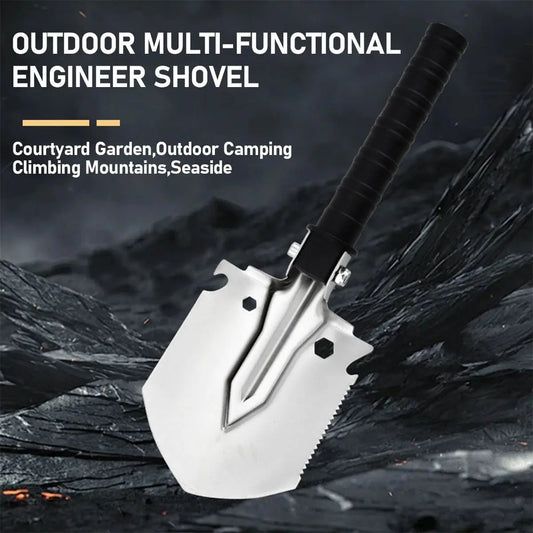 7 in 1 Camping Shovel Small Military Multifunctional Engineering Shovel Portable Jungle Garden Shovel Survival Emergency Tool