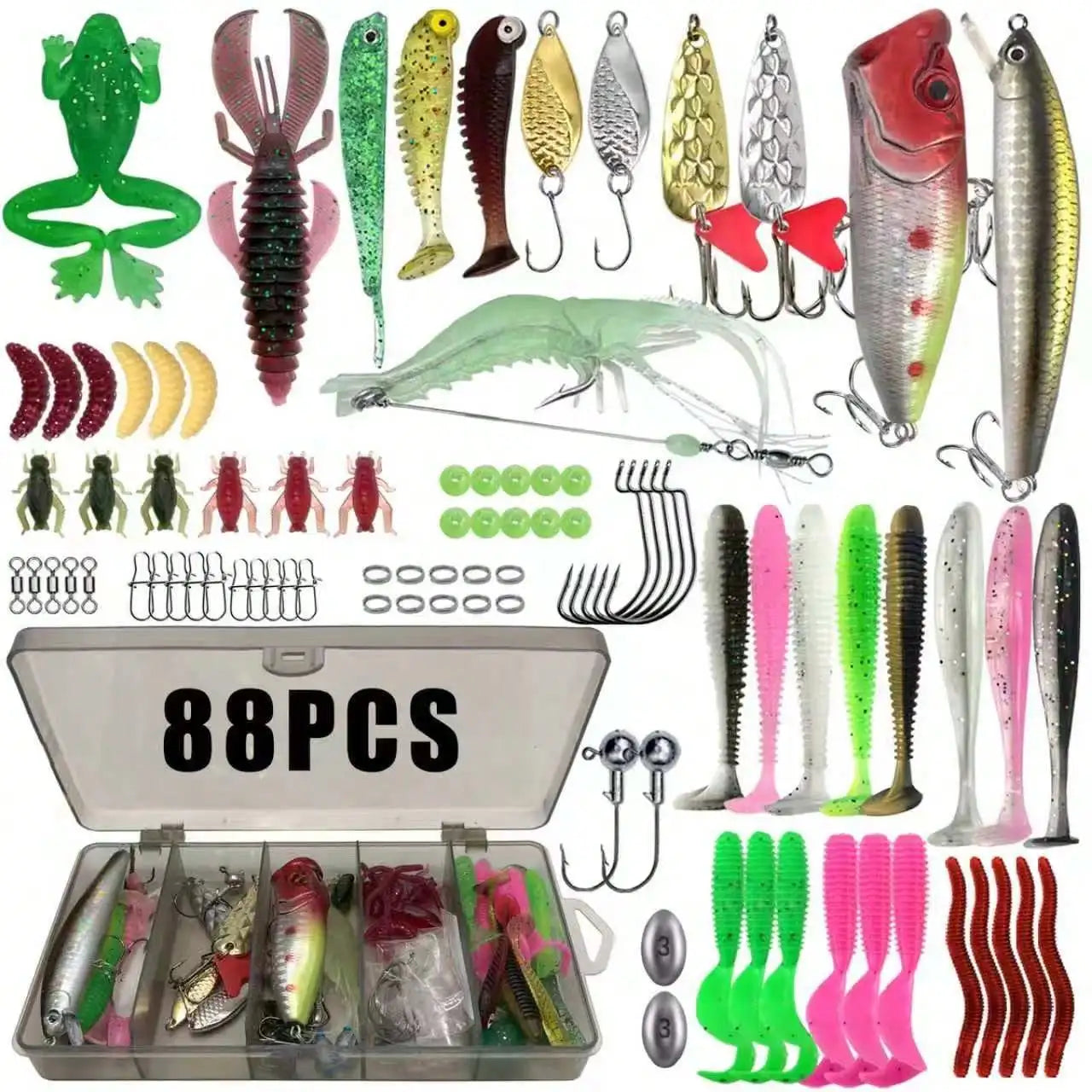 Multi Bait Fishing Tackle Set For Freshwater And Saltwater