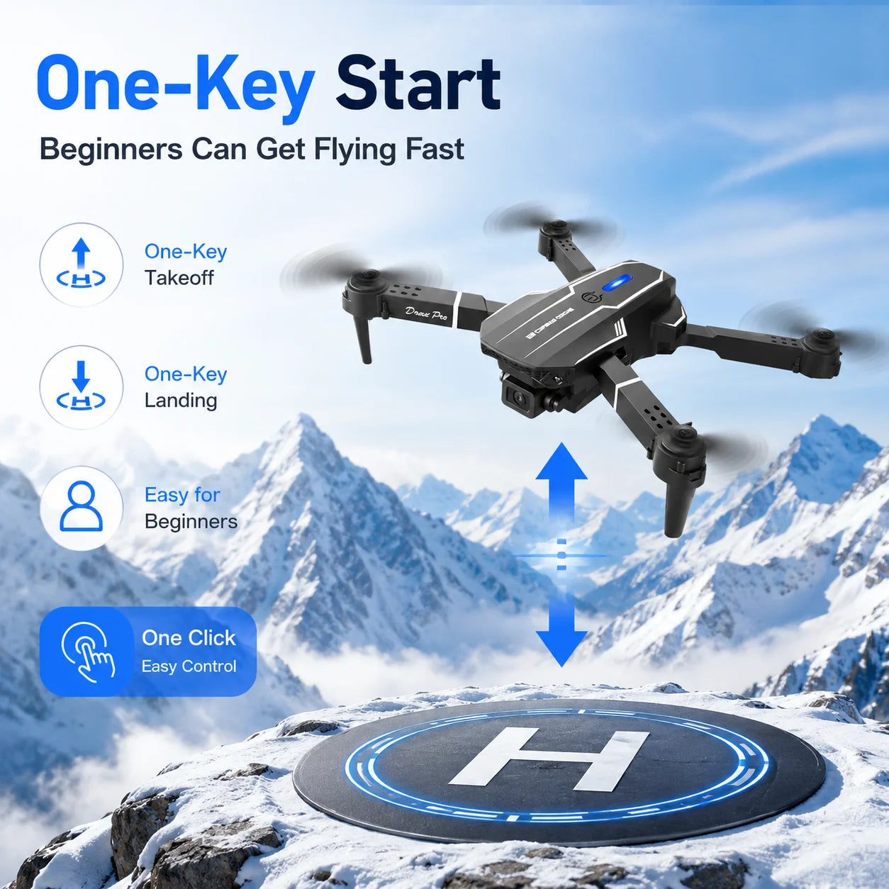 ZNLYRION RC Drone With HD Camera Altitude Hold 3 Speed