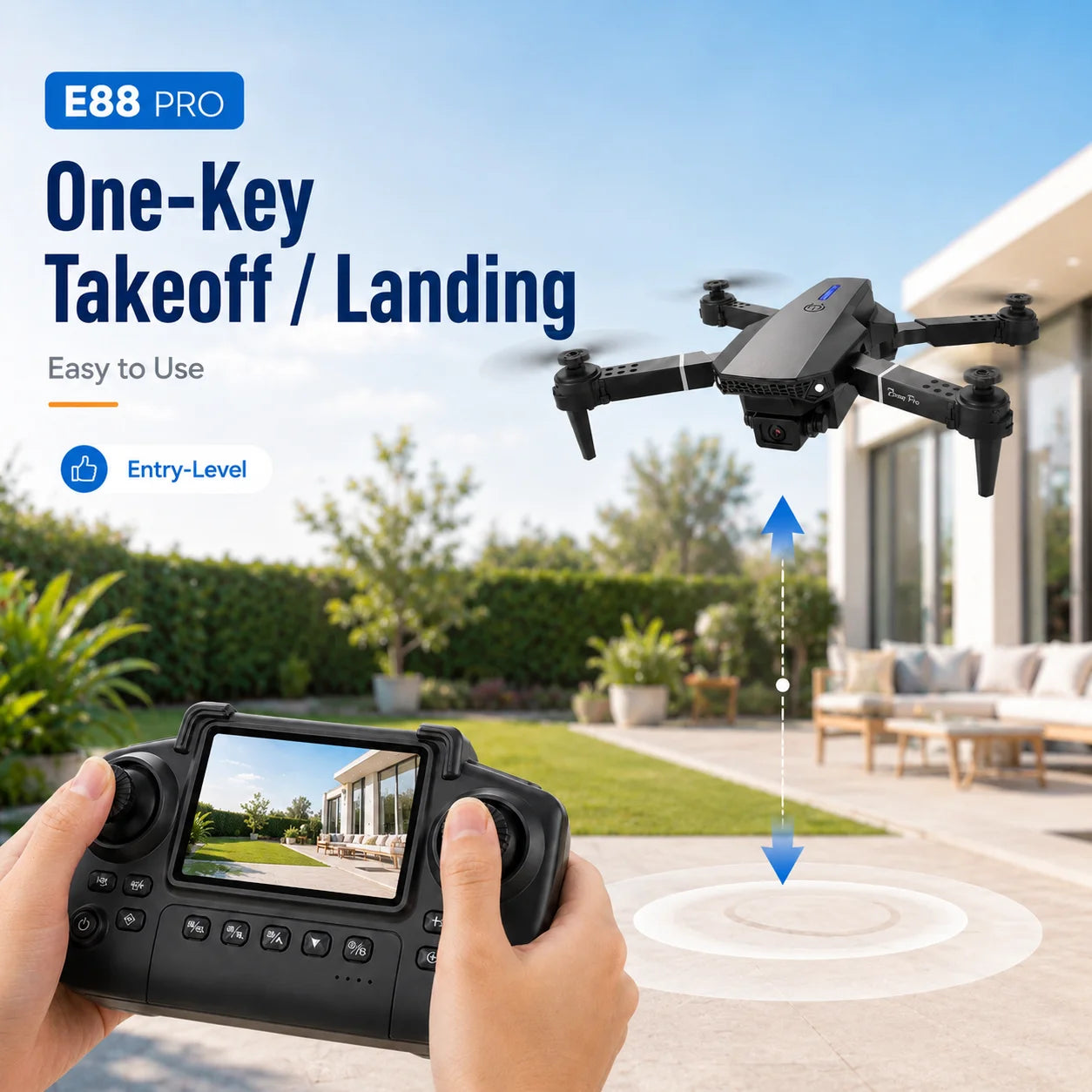 ZNLYRION Foldable FPV Drone With Screen Remote And Dual Camera