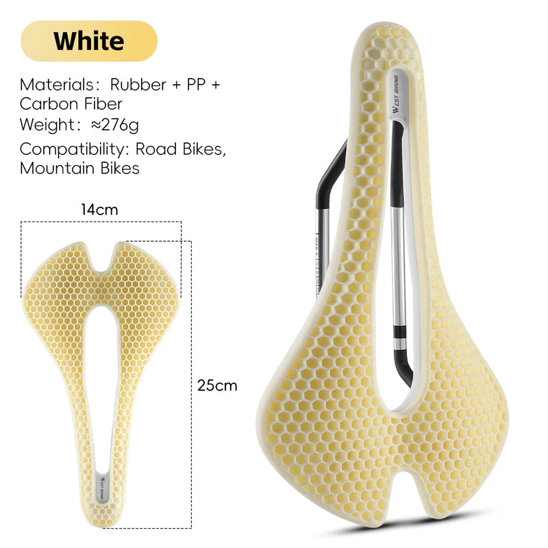 West Biking TPE Honeycomb Saddle For Road And Mountain Bikes