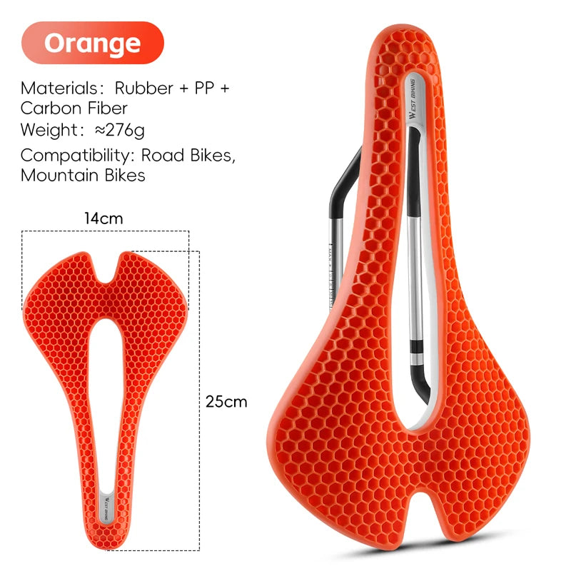 West Biking TPE Honeycomb Saddle For Road And Mountain Bikes