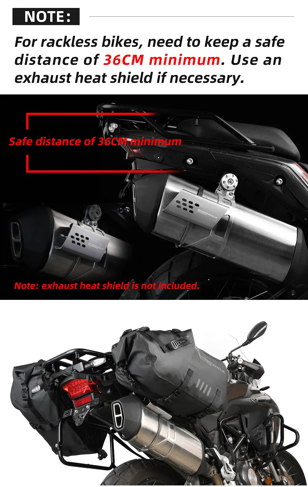 Waterproof Motorcycle Saddle Bags 2 Pack Universal Fit