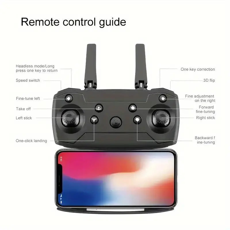 4K Drone With Wide Angle Dual HD Camera Foldable RC WiFi FPV