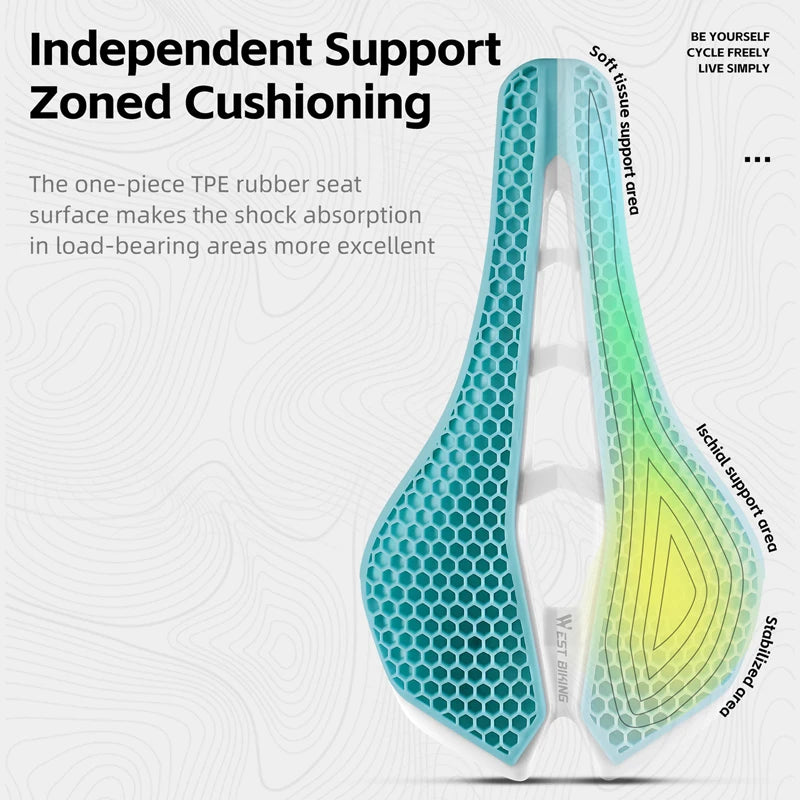West Biking TPE Honeycomb Saddle For Road And Mountain Bikes