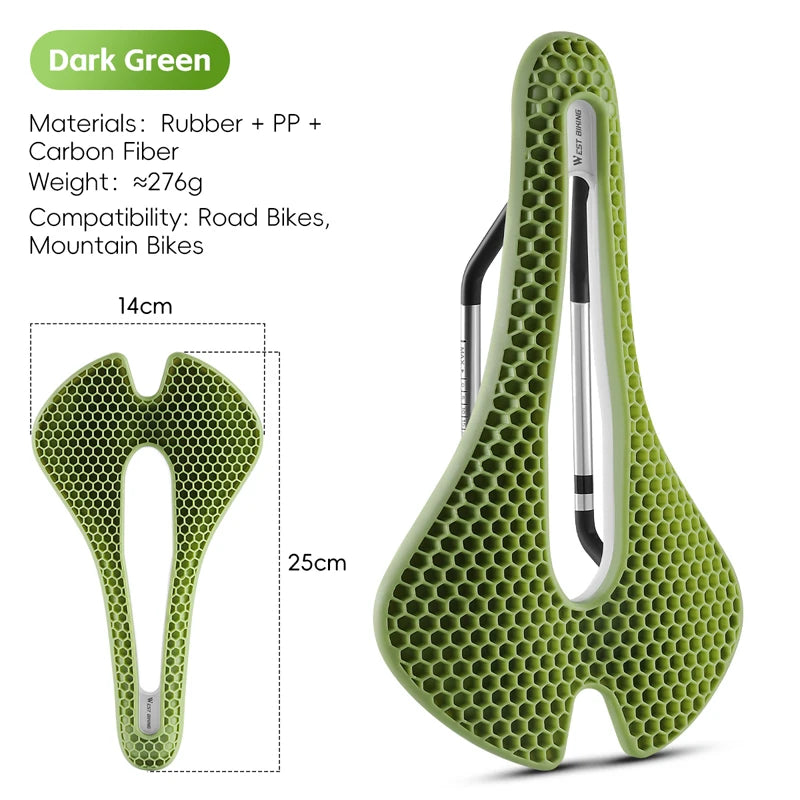 West Biking TPE Honeycomb Saddle For Road And Mountain Bikes