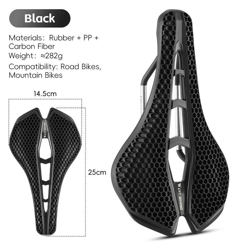 West Biking TPE Honeycomb Saddle For Road And Mountain Bikes