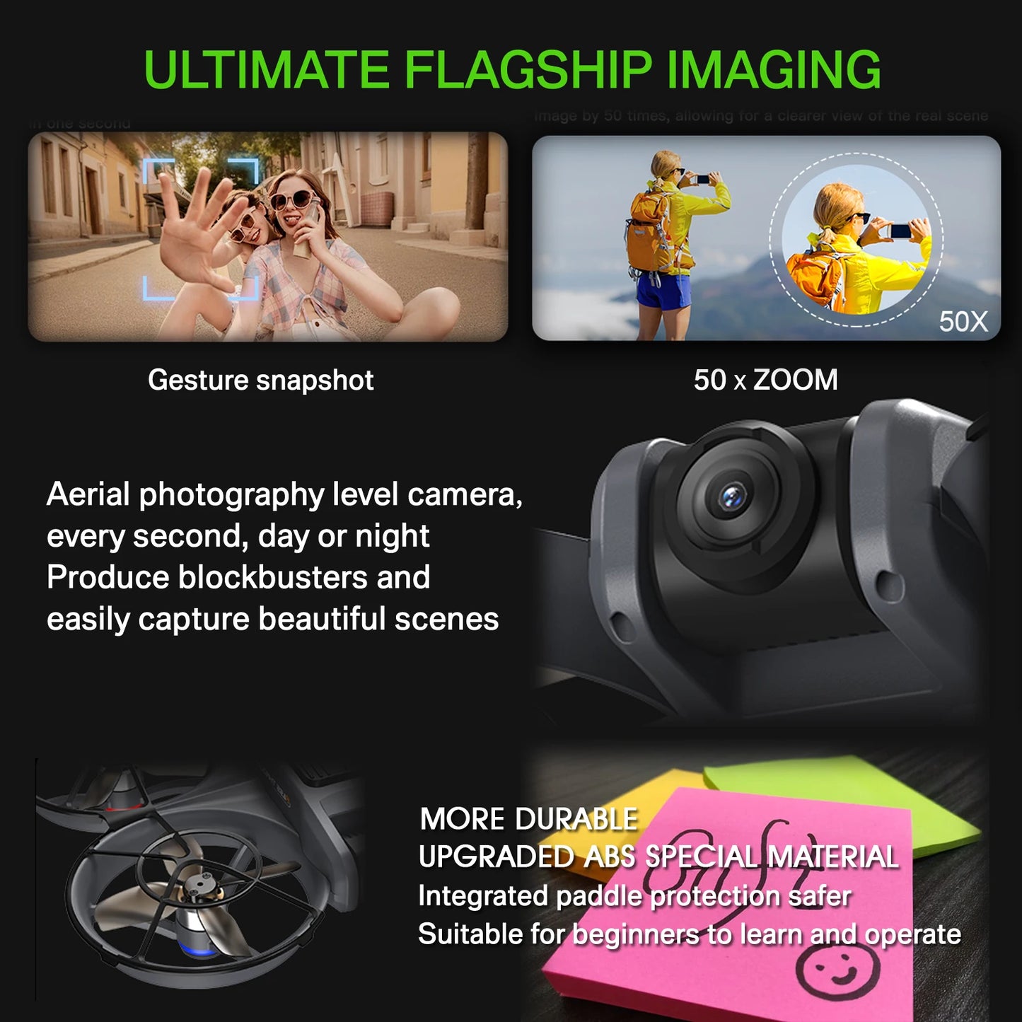 Foldable Quadcopter Drone With Dual Cameras And Brushless Motors