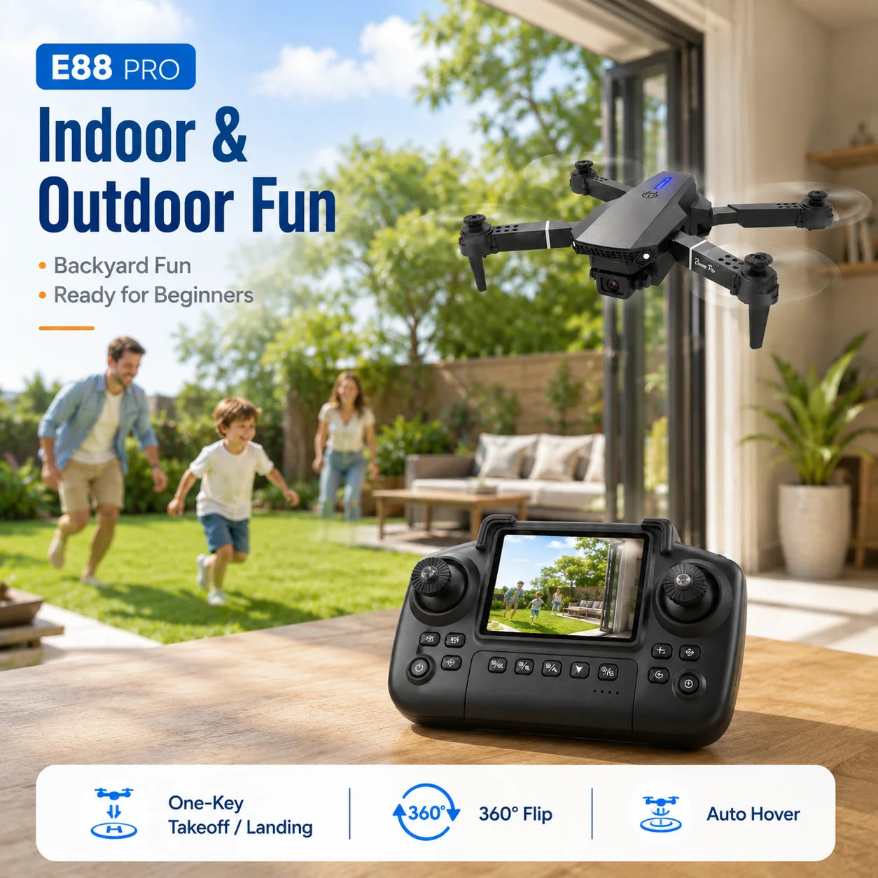 ZNLYRION Foldable FPV Drone With Screen Remote And Dual Camera
