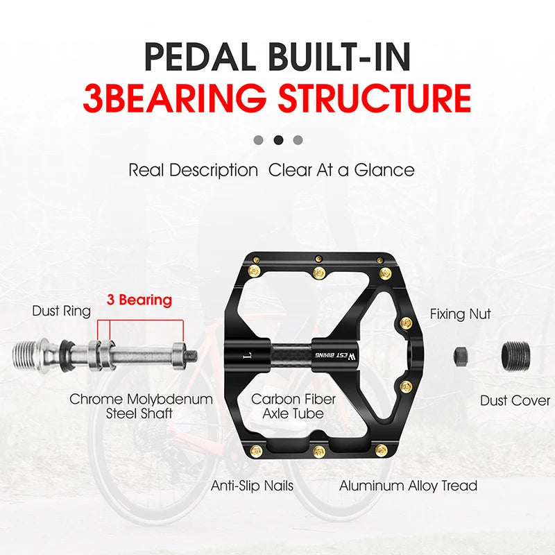 West Biking Ultralight Bicycle Pedals Aluminum Alloy MTB Road