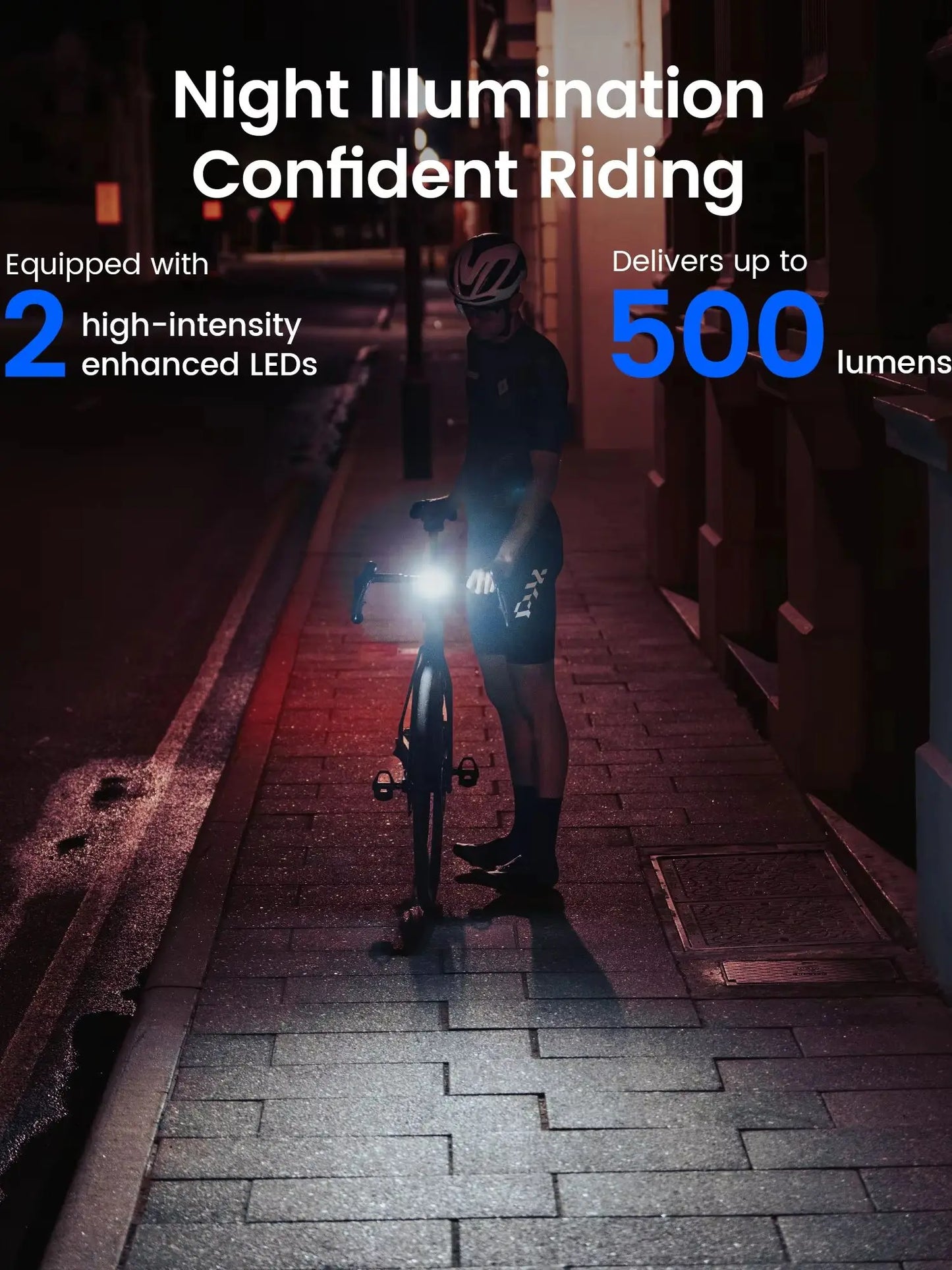 RAVEMEN FR500 Front Bike Light USB C Rechargeable Garmin GPS