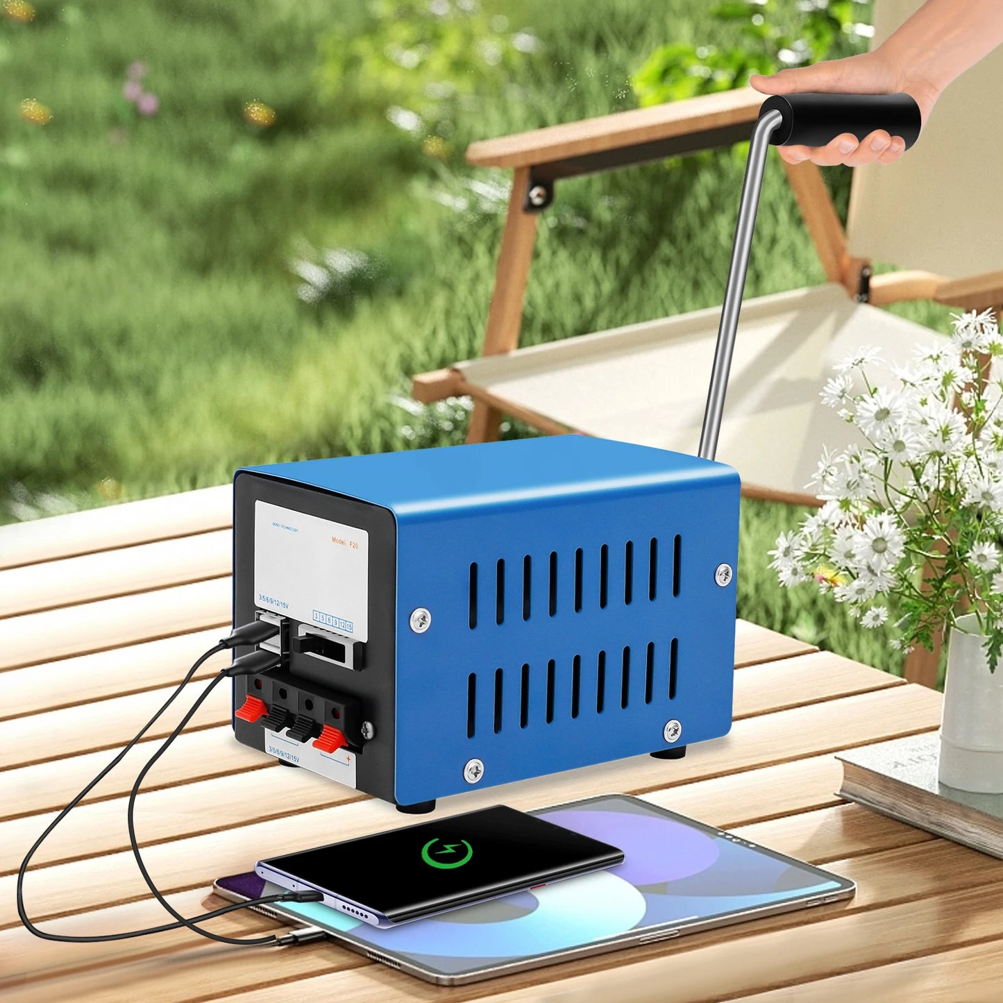 Manual Hand Crank Generator 20W Portable Emergency USB Charger for Travel