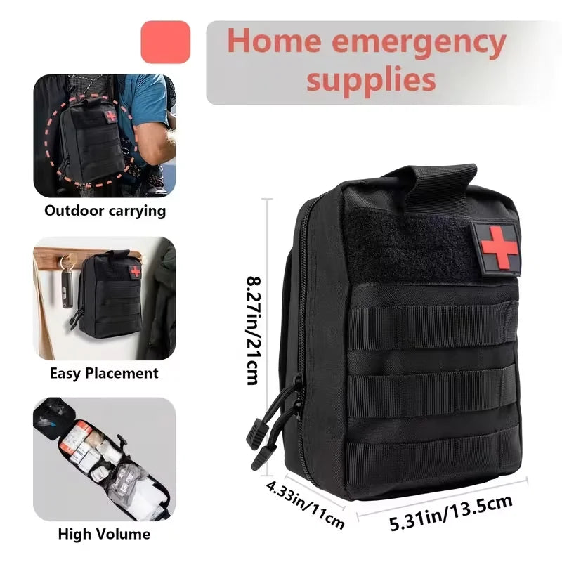 232pcsMulti-Functional Tool Backpack Emergency Survival Kit Camping Gear First Aid Supplies with MOLLE Pouches Suitable for Hunting Camping Gardening Outdoor Adventure Creative Gift for Valentine's Day Father's Day Birthday
