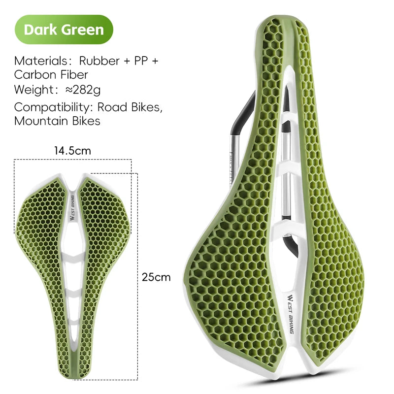 West Biking TPE Honeycomb Saddle For Road And Mountain Bikes