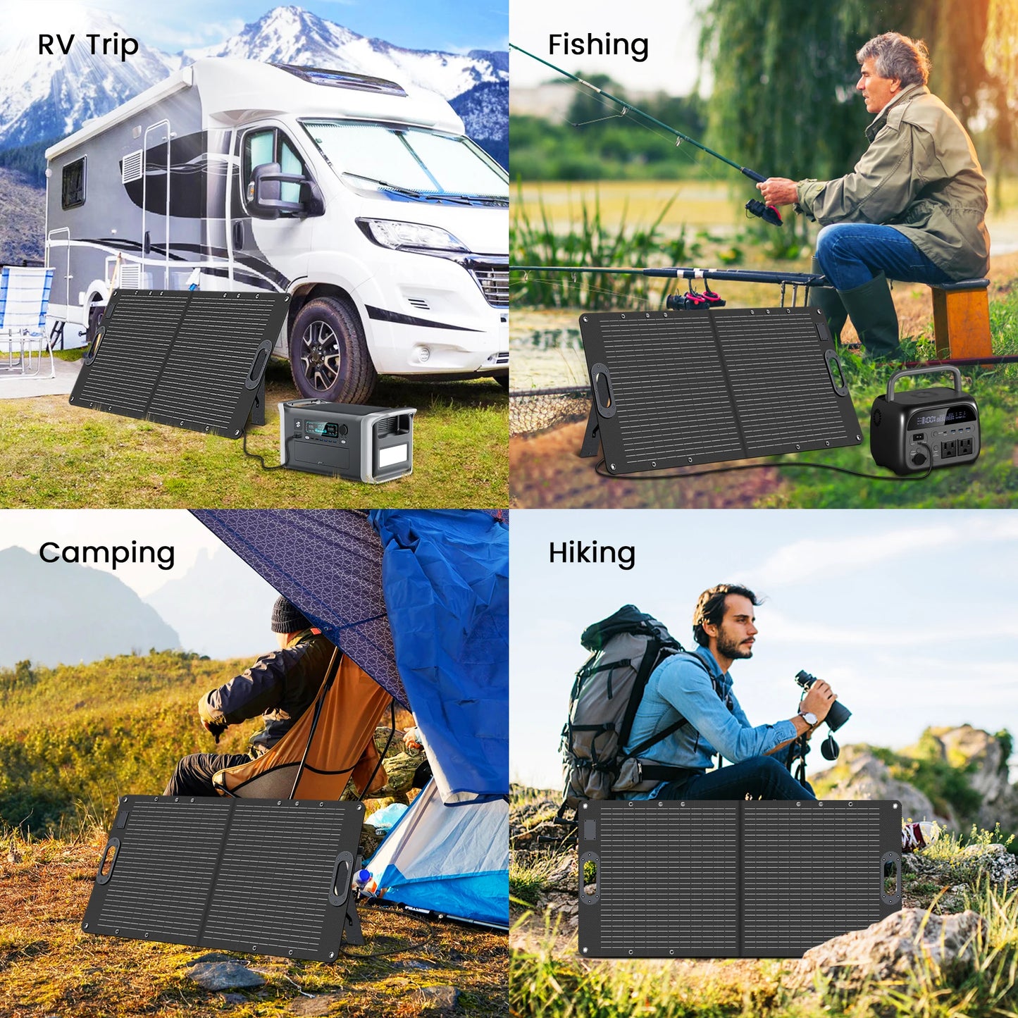 CTOLITY SPC100 100W Solar Panel Kit Portable Solar Generator