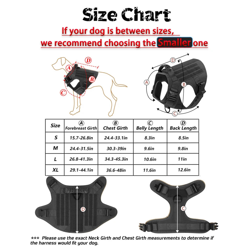 PETRAVEL Tactical Dog Harness Leash Set No Pull for Training