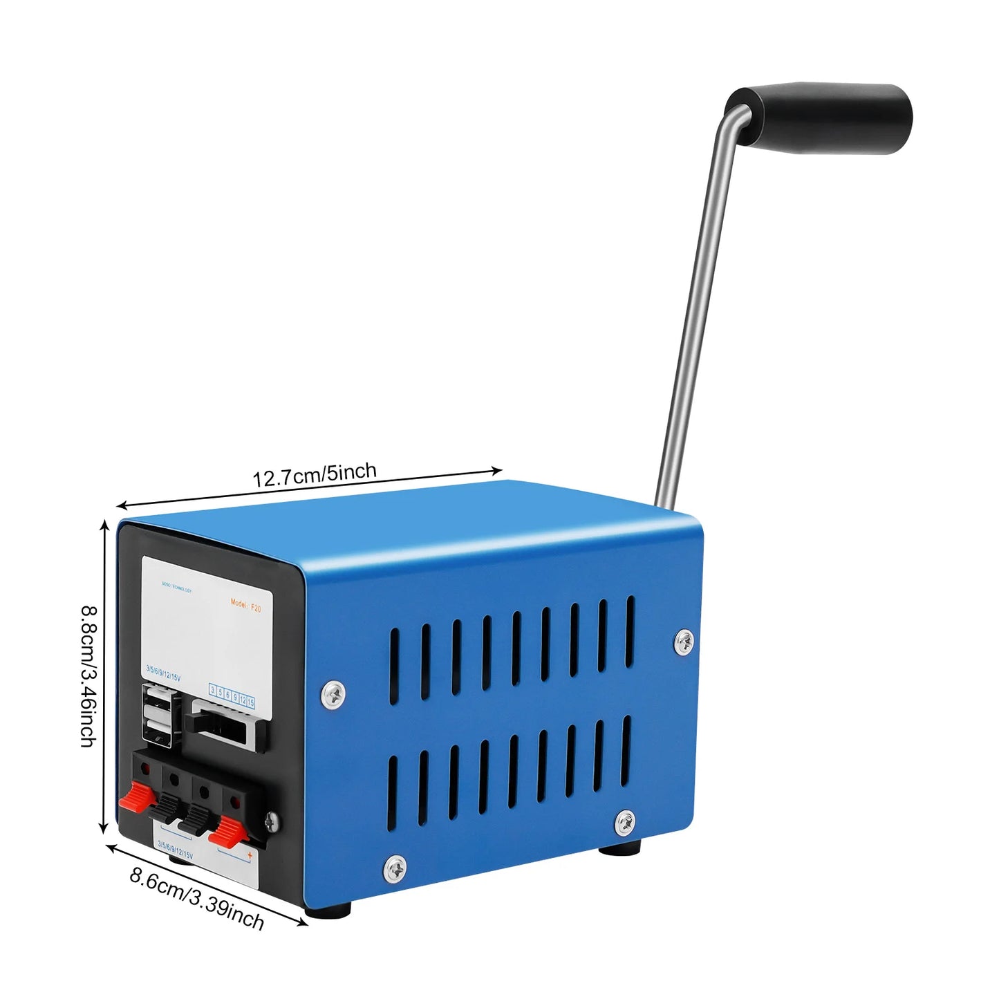 Manual Hand Crank Generator 20W Portable Emergency USB Charger for Travel