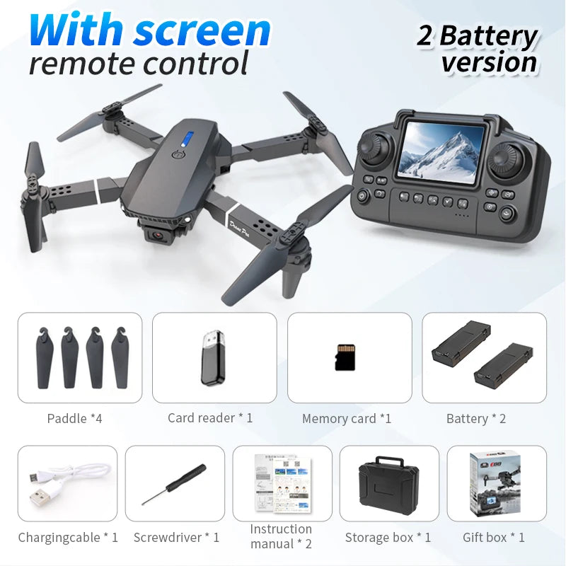 ZNLYRION Foldable FPV Drone With Screen Remote And Dual Camera