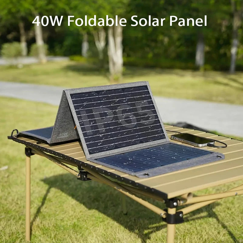 MHPOWOS 40W Foldable Solar Panel USB Phone Charger