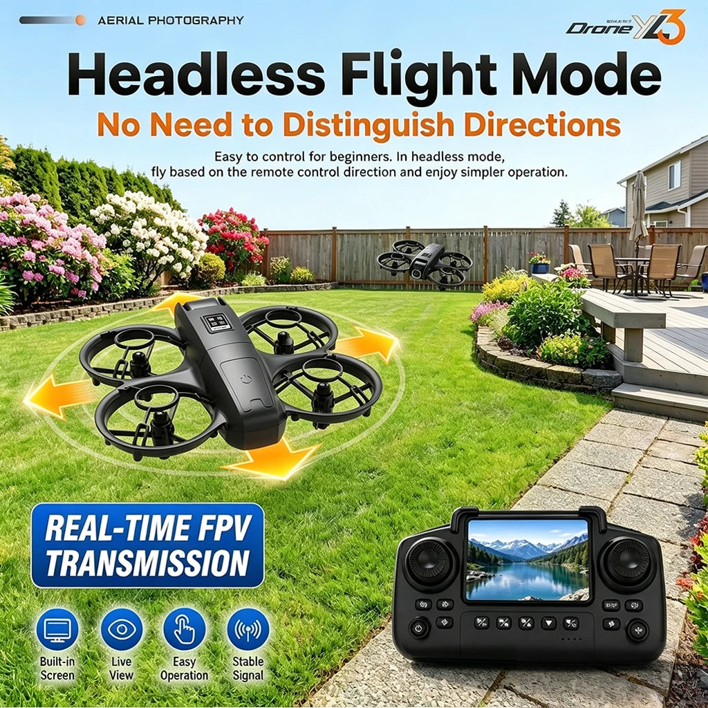 ZNLYRION YL3PK Mini Full Protective Drone With Dual Camera