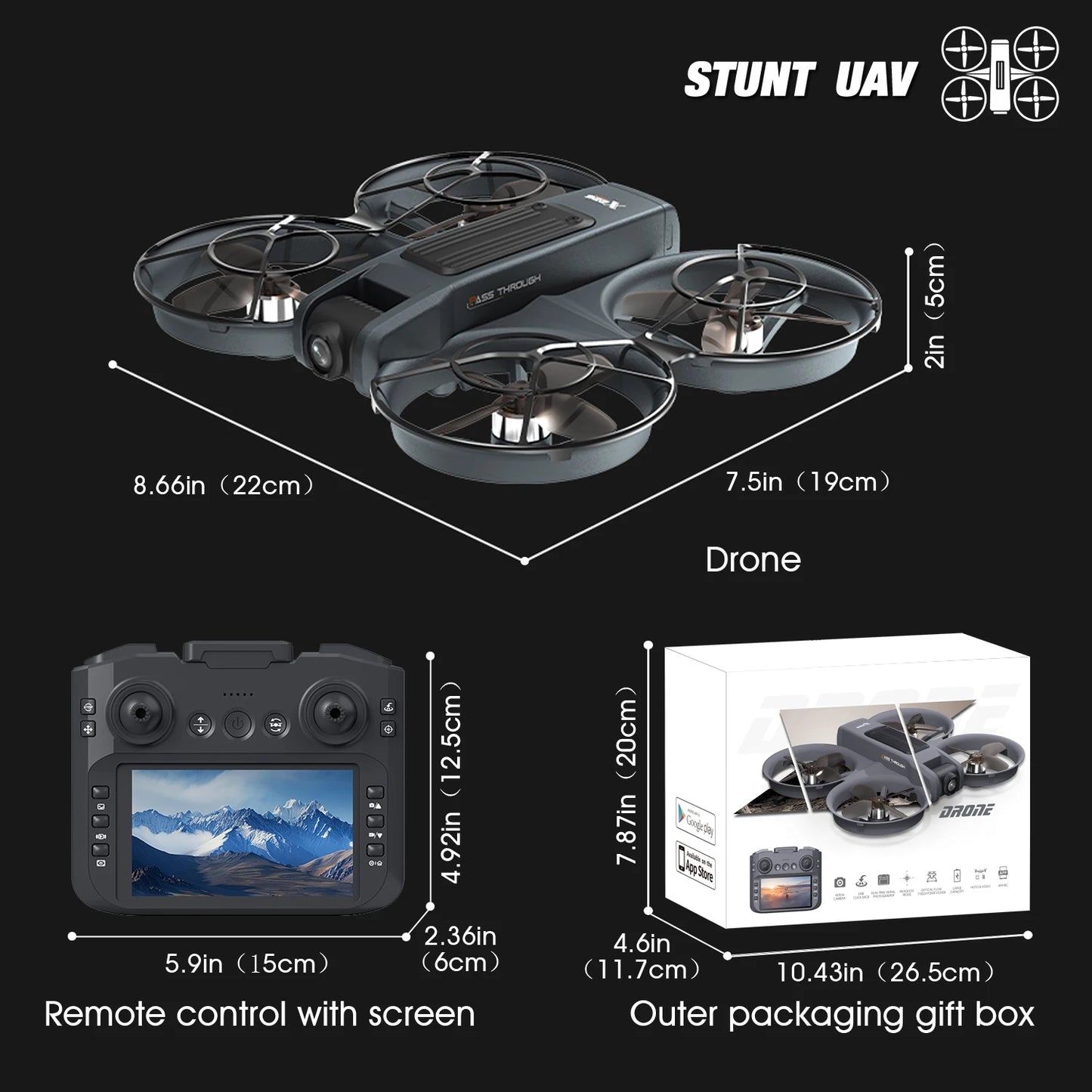 Foldable Quadcopter Drone With Dual Cameras And Brushless Motors