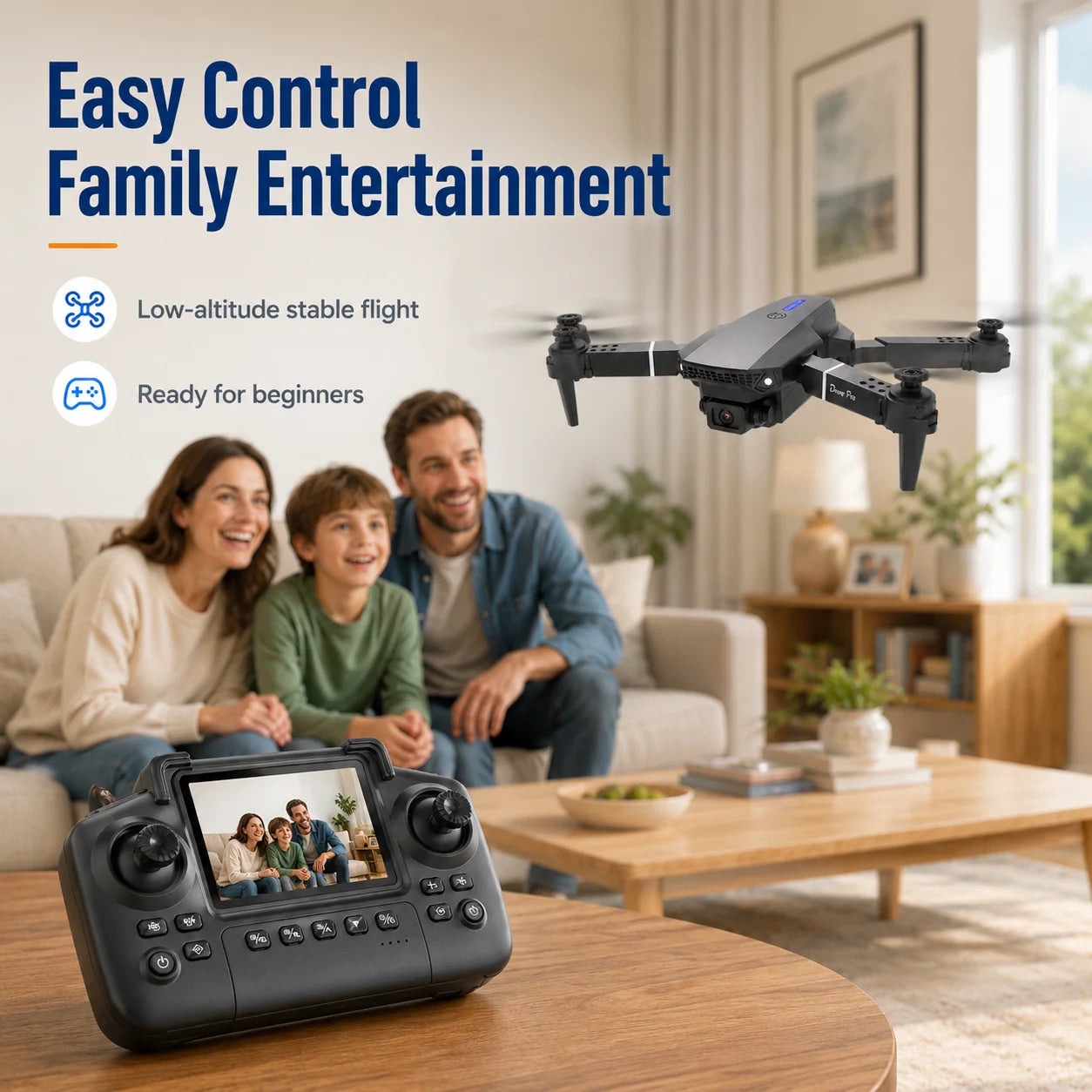 ZNLYRION Foldable FPV Drone With Screen Remote And Dual Camera